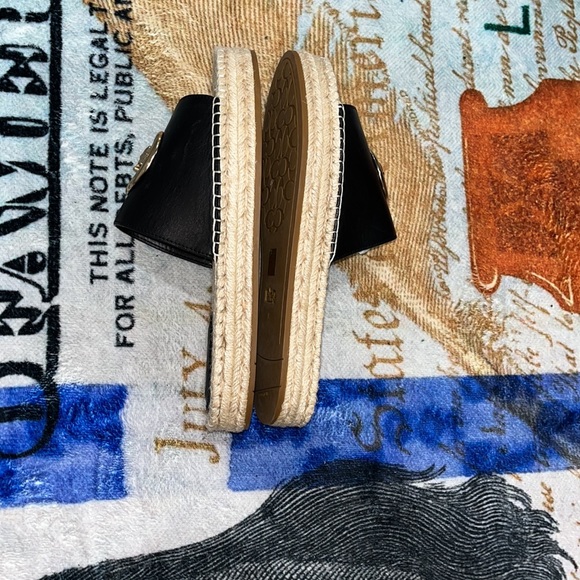 COPY - NWOT Coach Camille Black Leather Espadrilles 8 - Picture 3 of 3
